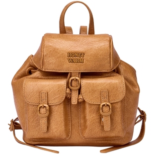 热风女士背包2025年秋季新款迷你翻盖双肩包抽绳大容量手提双肩包