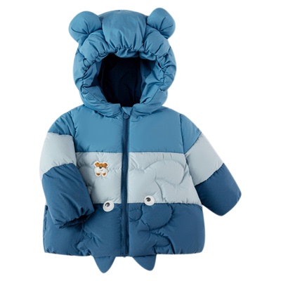 巴拉巴拉婴儿羽绒服男女童冬季外套撞色2025新款加厚保暖童装萌趣