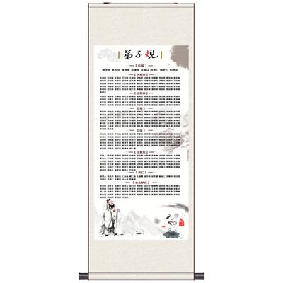 百家姓国学丝绸风水定制字画