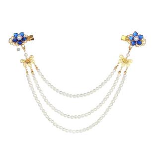 古装汉服头饰明制发饰对簪子宋风珍珠景泰蓝发钗女古风百搭配饰品