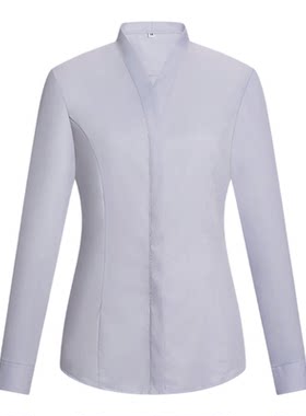 华为4S店男女衬衫鸿蒙智行问界灰V领衬衣AITO工作服销售工装正装