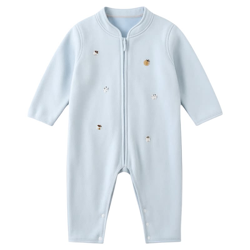 秋冬婴幼儿衣服加绒连体衣韩系小月龄外出爬服一岁宝宝连身哈衣