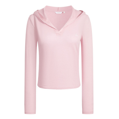 Navigare意大利小帆船2026春季女士连帽针织透气休闲长袖T恤上衣