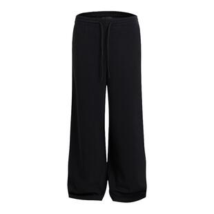 REBELTOREBEL 软糯慵懒松弛感/涤棉混纺双面布/黑色廓形阔腿卫裤