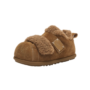 HR赫莲娜真皮毛毛鞋2026年冬季新款女鞋子棉鞋加绒加厚保暖雪地靴