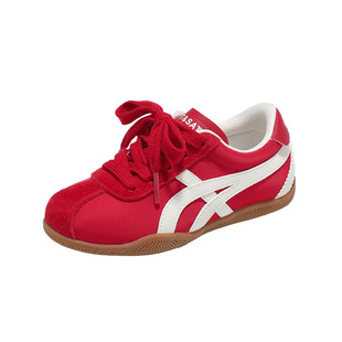 星期六童鞋红色德训鞋女2026春季新款儿童防滑校园女童休闲运动鞋