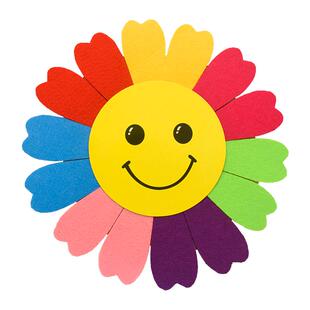 七彩笑脸太阳花幼儿园运动会入场式道具儿童舞蹈演出向日葵手拿花