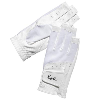 透气双手白色百搭露指高尔夫手套