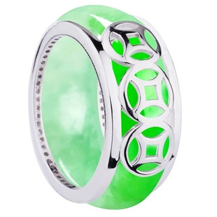 S925纯银镀金戒指空托镶嵌翡翠玉石蜜蜡戒指环套戒指环保护套银托