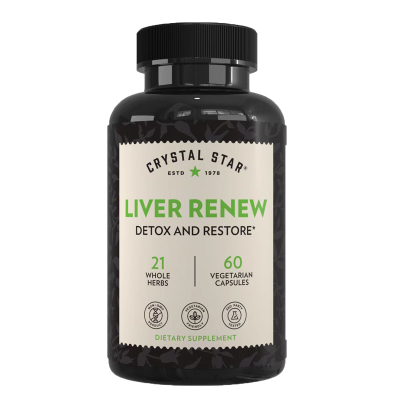 现货美国Crystal Star立沃非Liver Renew奶蓟草水飞蓟60粒胶囊
