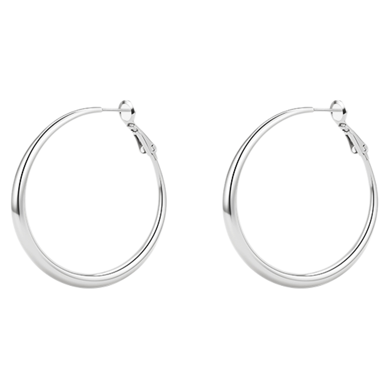 999纯银针圈圈耳环女轻奢高级感耳圈素圈耳夹耳钉大圈圈爆款耳饰