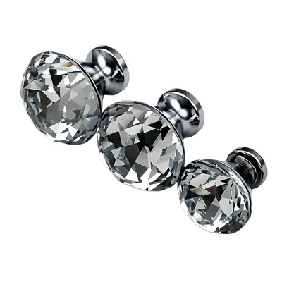 厂家直供高档单孔柜门水晶拉手