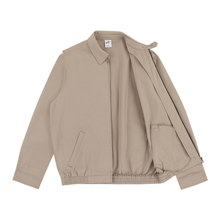 IDLT 正肩宽松夹克 春季单层拉链经典翻领斜纹卡其外套美式休闲潮