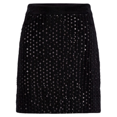 H·GENTEEL荷高2025新款秋装女时尚bling bling氛围感亮片H型半裙