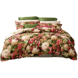 富安娜全棉纯棉四件套床单被套1.5米床1.8m床双人经典网红款4件套