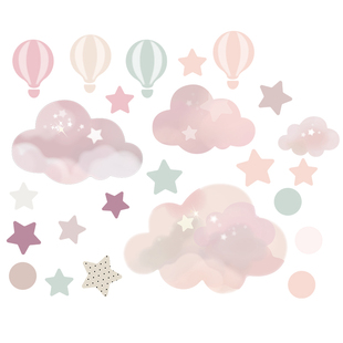 《FANTASY DREAM》Boho儿童卧室墙面装饰贴纸可爱卡通热气球墙贴