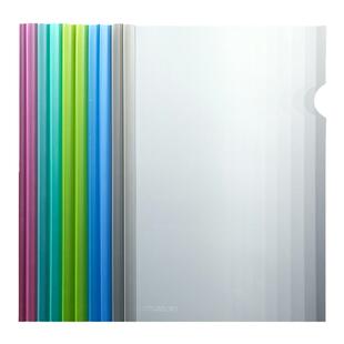 得力水滴形抽杆透明文件夹a4拉杆式学生用插页试卷收纳袋书夹子书皮卷子资料讲义报告本干办公档案套书夹活页