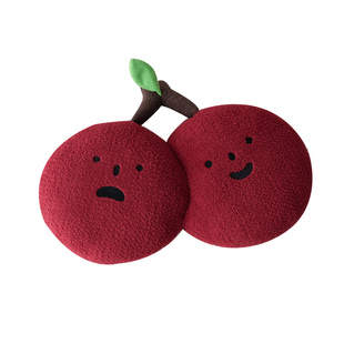 樱桃抱枕水果毛绒玩具可爱靠枕家居摆件安抚娃娃玩偶公仔床头靠垫