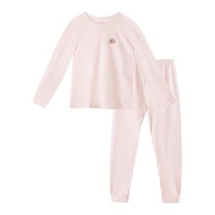 林卡纯色儿童秋衣秋裤套装睡衣厚薄适中春秋冬棉莫家居服女款男款