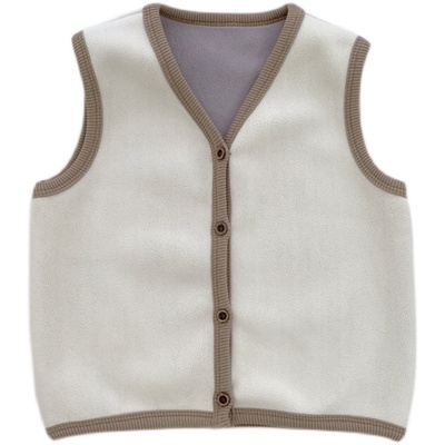 儿童秋冬款摇粒绒开衫马甲