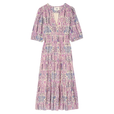 bash春季莫奈花园法式波西米亚度假风碎花裙女连衣裙长裙1E25PANI