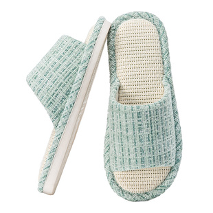 6双装居家亚麻拖鞋四季通用防滑布静音高级感棉麻室内家居男女款