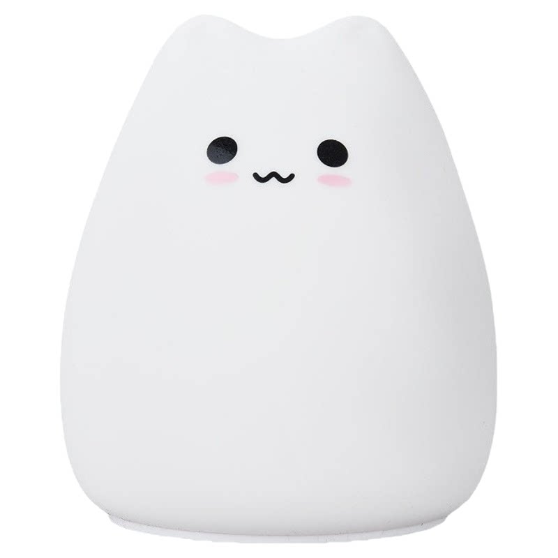 卡通猫咪硅胶小夜灯七彩拍拍灯