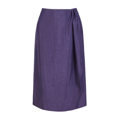 婉甸2026夏季新品琉璃紫醋酸中裙一步裙中腰中长半身裙1252K14YD5