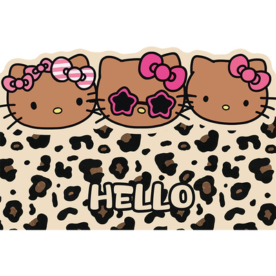 复古黑皮卡通HelloKitty入户地垫