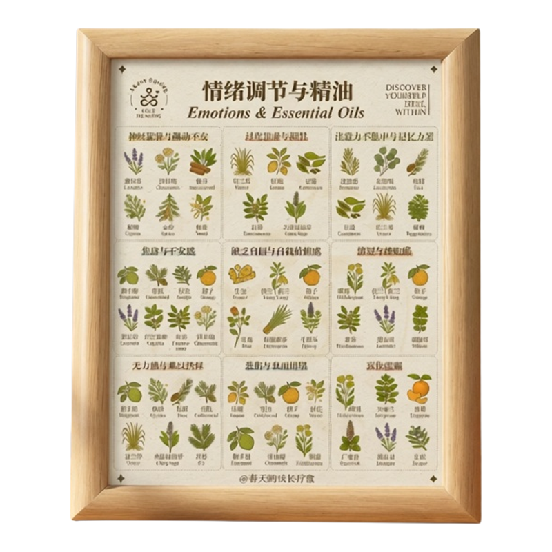 情绪调节精油疗愈木质相框摆台