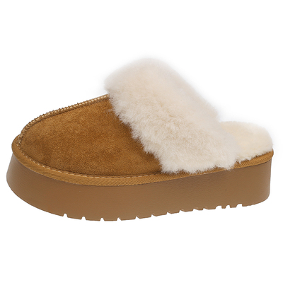 冬季毛毛包头拖鞋外穿厚底雪地靴