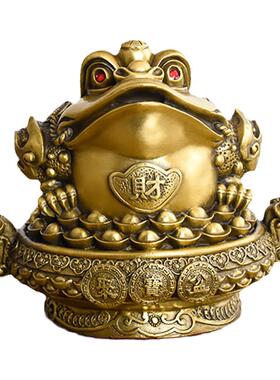 纯铜三足金蟾招财店铺开业摆件