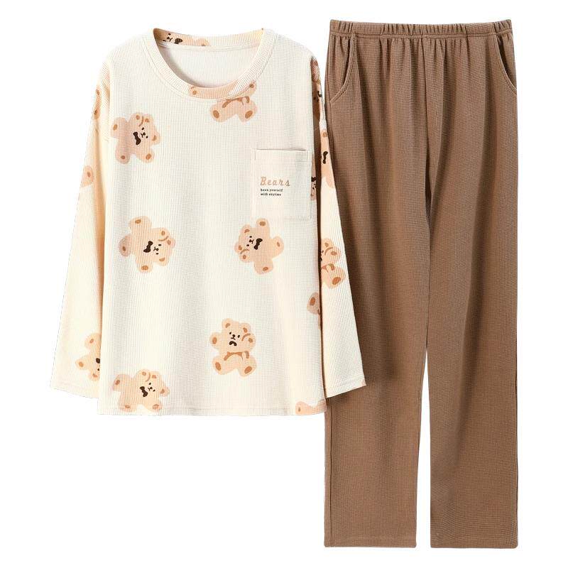 小熊长袖睡衣女家居服套装