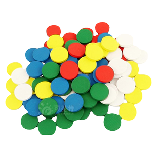 可美特蒙氏教具圆圆板蒙台梭利四色木质圆片早教益智专业数数颜色