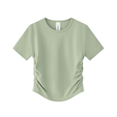 jollybean儿童打褶纯色圆领短袖