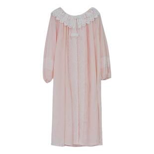 仙女睡衣女款春秋季纯棉长袖吊带两件套宫廷风公主全棉家居服睡裙