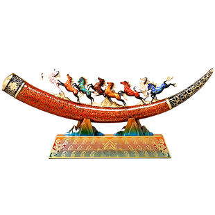 八骏马玄关办公室装饰摆件高端大气上档次轻奢高档乔迁开业礼物