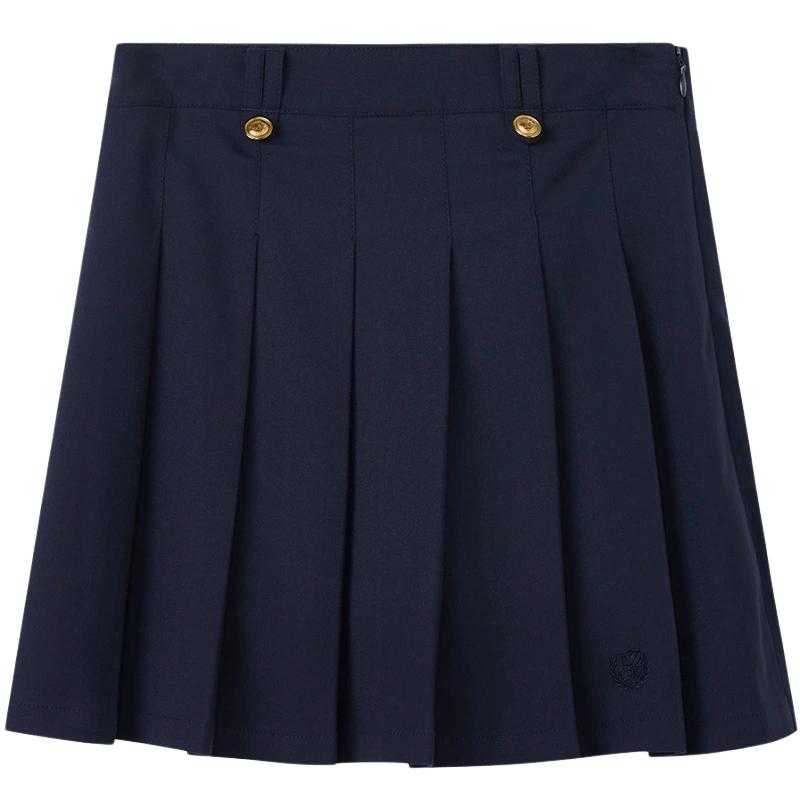 eland kids衣恋童装女童半身裙春夏大童学院风百褶裙A字短裙