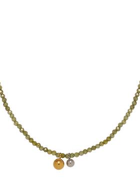 不褪色~绿色简约串珠项链