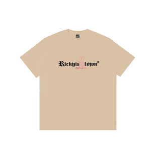 RIC旋涡兔短袖T恤男款夏季新款305g重磅纯棉美式潮牌情侣装半袖女