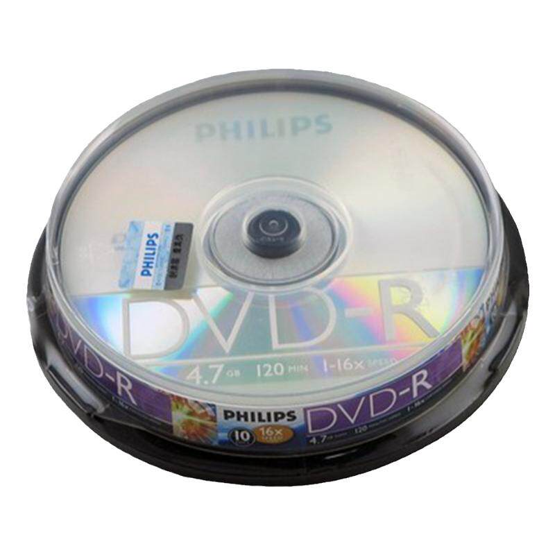 飞利浦DVD+R-R光盘16X4.7GB电脑空白光盘 系统档案刻录盘10片桶装