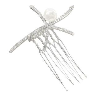 银色海星白珍珠款发梳女士高级氛围感公主发夹新款2026年插梳发饰