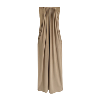 DUEECHEN立体打褶抹胸连衣裙