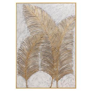 手绘立体油画简美式轻奢客厅抽象装饰画玄关画餐厅走廊竖挂画定制