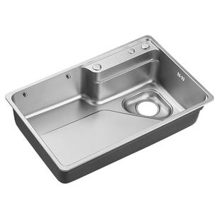 安华水槽台中盆洗菜盆不锈钢厨房飞雨大单槽加厚台下盆洗菜池H6