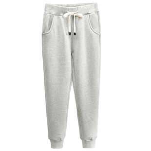 加绒加厚运动裤女羊羔绒卫裤宽松大码学生保暖长裤家居裤韩版裤潮