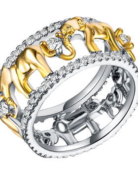 饰品欧美风镶锆石镂空满钻戒指