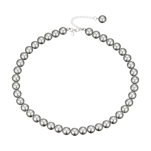 施家2mm极细小米珠真多麻灰珍珠项链女新款轻奢高级感秋冬毛衣链