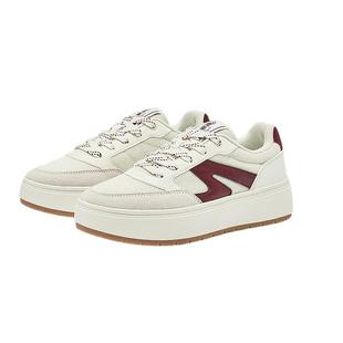 月白乔丹运动鞋冬季新品休闲鞋女皮面拼接增高厚底小白鞋板鞋帆布