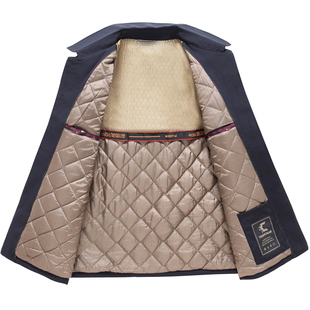 秋冬季男士爸爸加厚棉袄外套老人爷爷衣服男款60多岁中老年人棉服